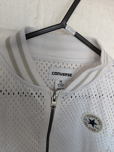 Converse Chuck Taylor All Star Youth Mesh Jacket - Age 10-12 - White - P2P 16" - Picture 3 of 4
